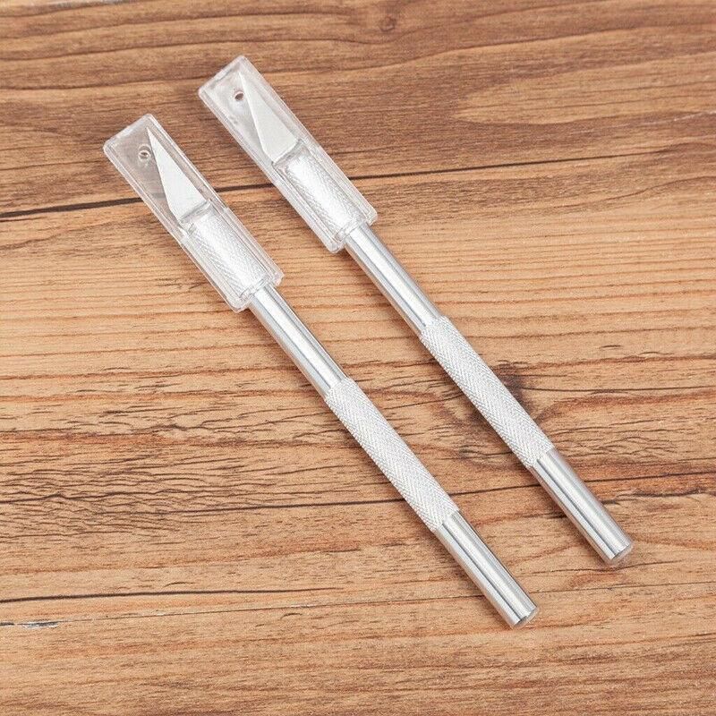 Craft Knife with 5 Blades Metal Handle Cutter Engraving Hobby Scalpel Tool - Blue โ image 5