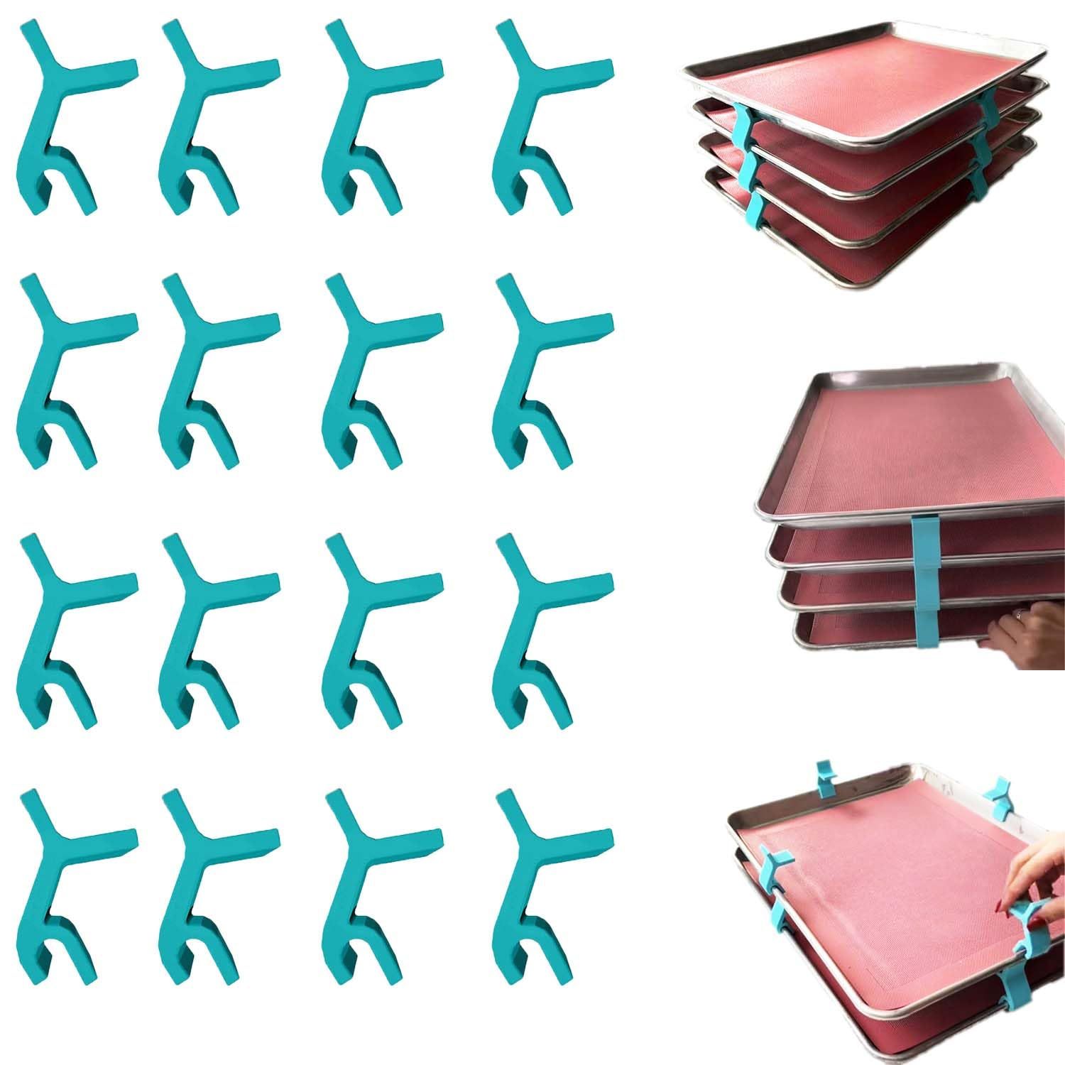 Tray Stackers - Baking Sheet Rack, Tray Stackers for Cookie Sheets, for Canteens Fast (16pcs)