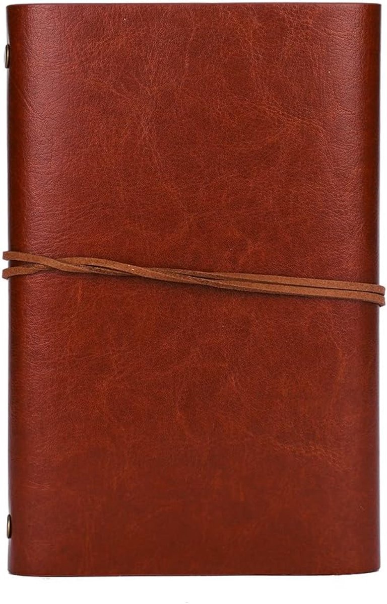 A6 Loose-Leaf Notebook 6 Holes - Synthetic PU Cover Retro - Unguided Paper 75 Sheets — image 5