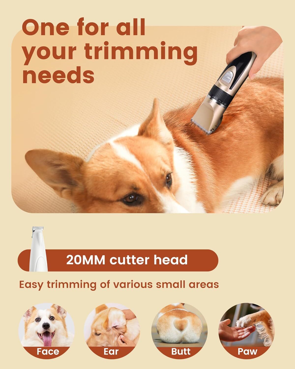 Pet products Professional Rechargeable Cordless Dogs Cats Horse Grooming Clippers - Professional Pet Hair Clippers with Comb Guides for Dogs Cats Horses and — image 6