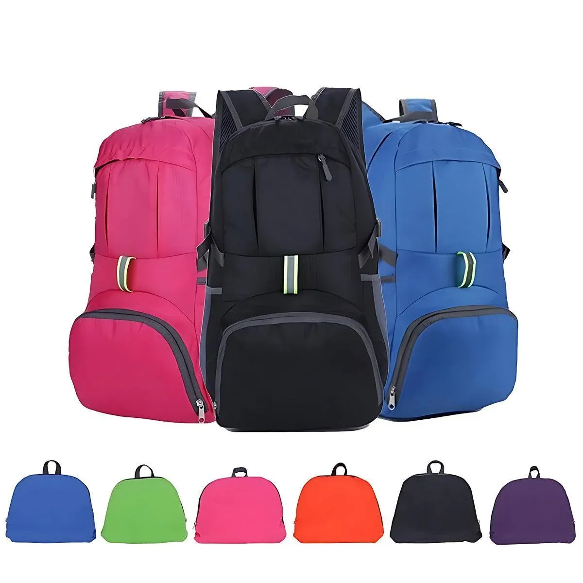 35L Light Foldable Outdoor Sports Backpack Camping Hiking Travel Bag - Rose Red — image 3