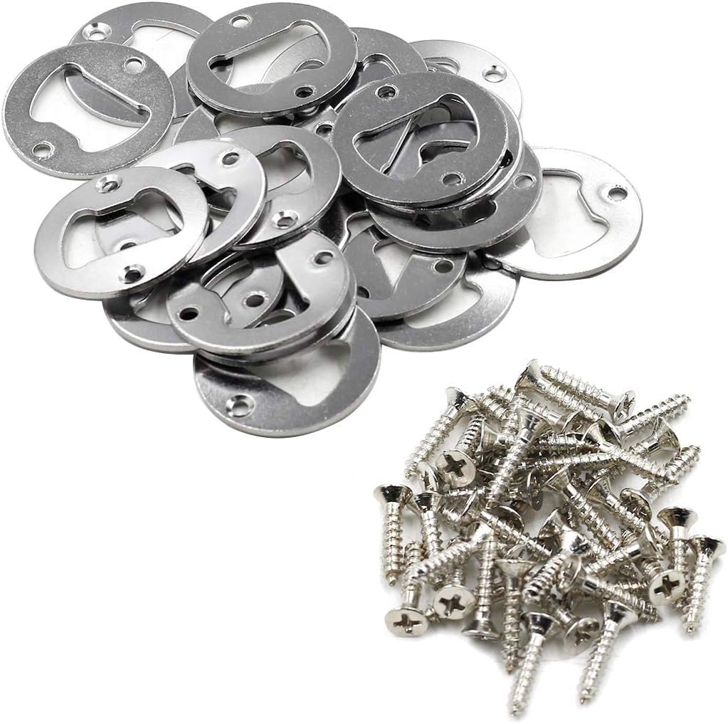 Biaungdo 20PCS 40mm Wall Mounted Bottle Opener Round Bottle Opener Inset with Screws for Beer Cap Coke Bottle โ image 3