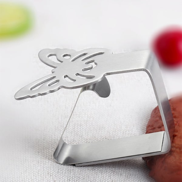 Butterfly-Shaped Cloth Clips / Cloth Holders, 4-pack Silver โ image 2