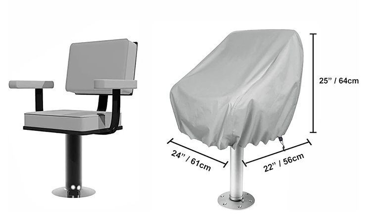 Waterproof Blue Small Boat Captain Seat Cover — image 2
