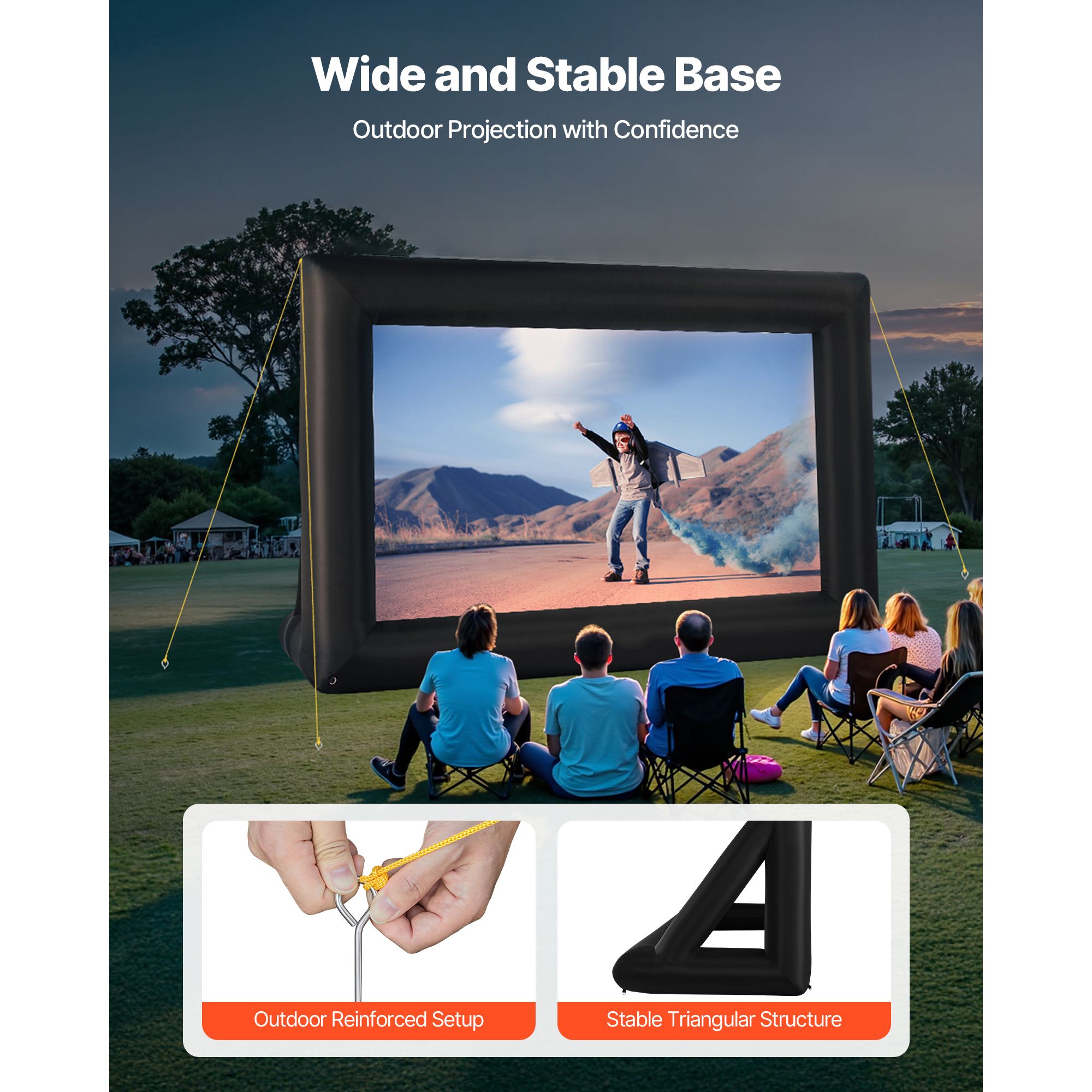 16 ft Inflatable Movie Screen 16:9 600D Movie Projector with Portable Bag โ image 5