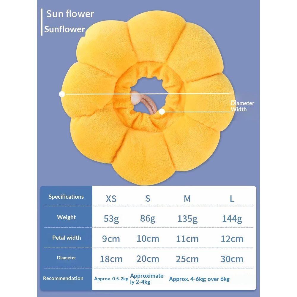 Adjustable Comfy Flower Style Collar for Cats Puppies Soft Recovery Cone Pet Protective Neck Collar (Yellow, Small) — image 4