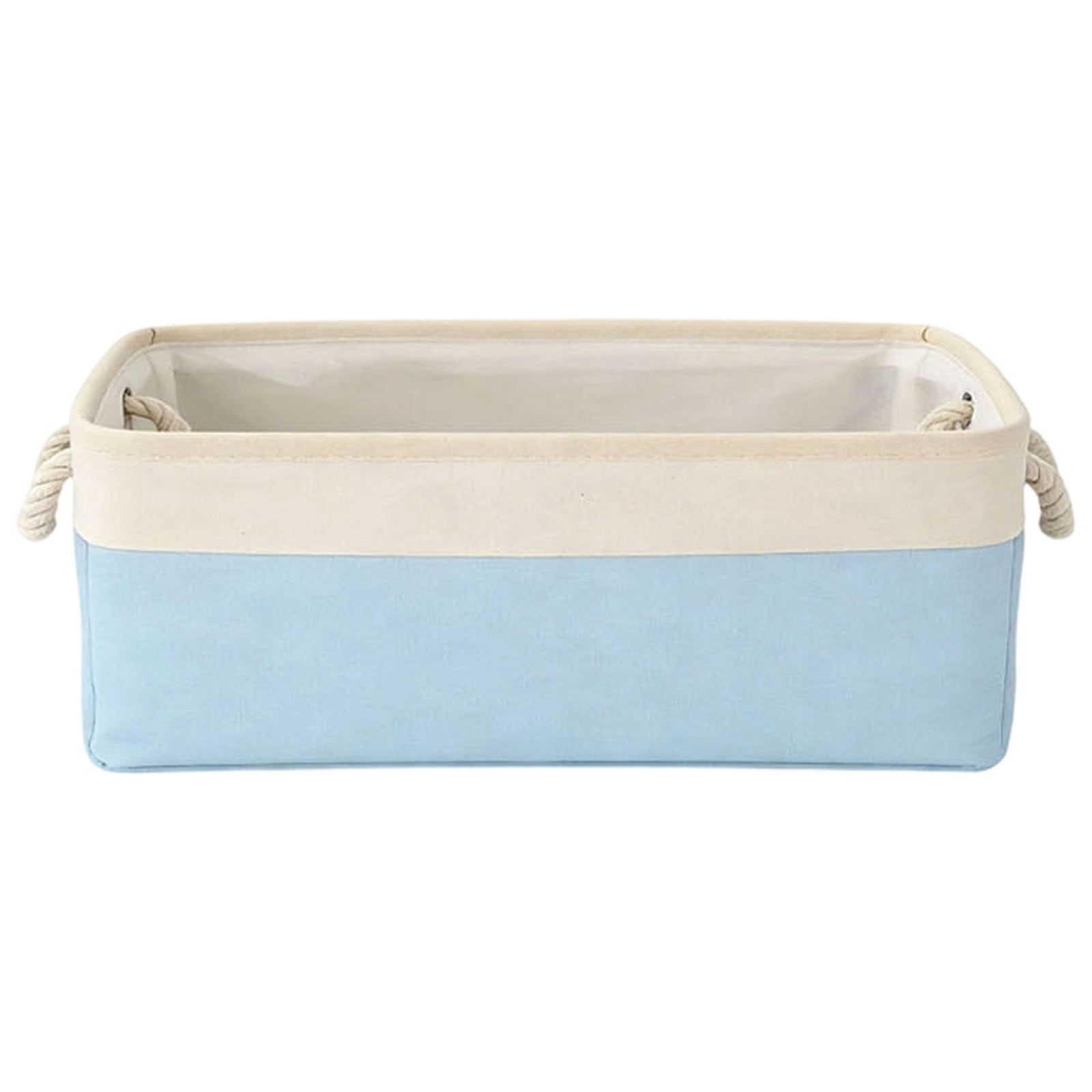 Fabric Storage Basket with Reinforced Handles, Closet Wardrobe Organiser for Clothes Shelves, 31.0 x 13.0 x 21.0 cm, Light Green
