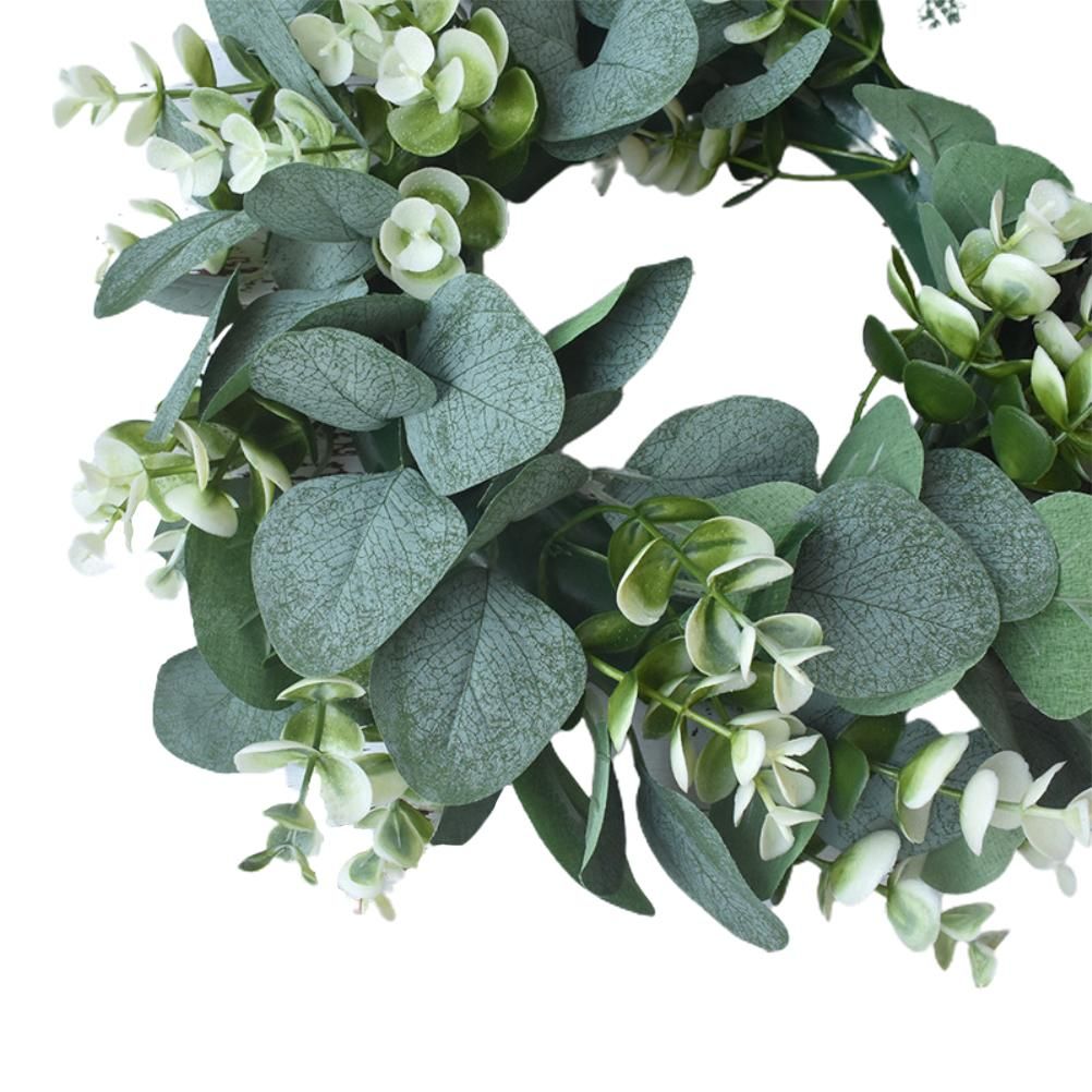 Artificial Green Wreath Wall Hanging Wreath Spring Door Decoration for Indoor Outdoor โ image 5