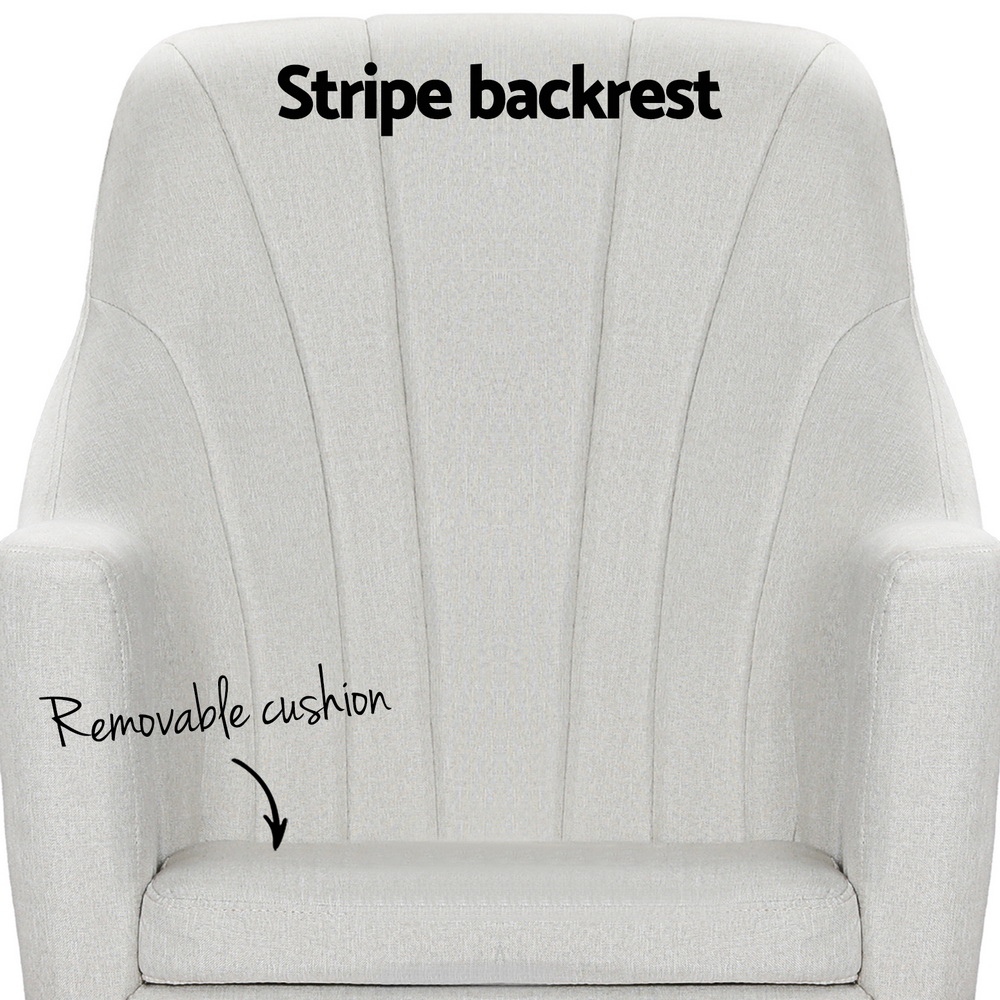 Artiss Rocking Chair Armchair Linen Fabric Beige Jonah โ image 5