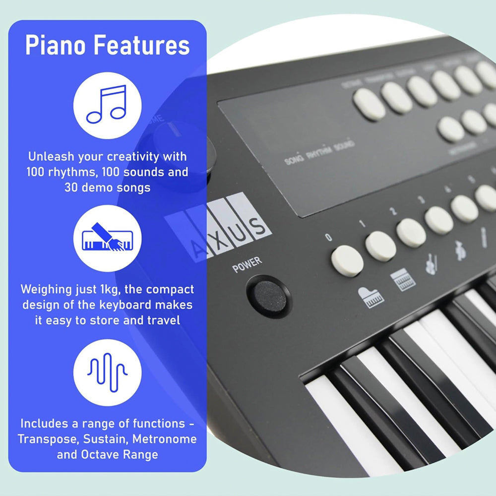 Axus Mini Keyboard 37 Key Keyboard - Black — image 3