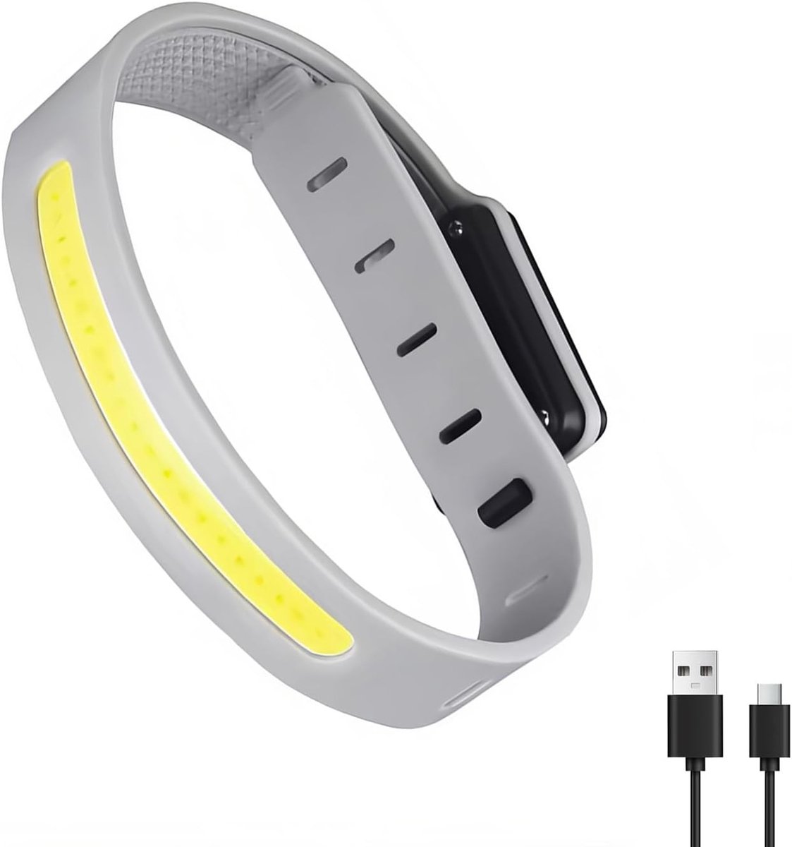 Lamp - Running Lamp - Bicycle Lamp - With reflective arm and wrist strap - 3 light modes - Rechargeable - Flashing outdoor lamp, a safe choice for running