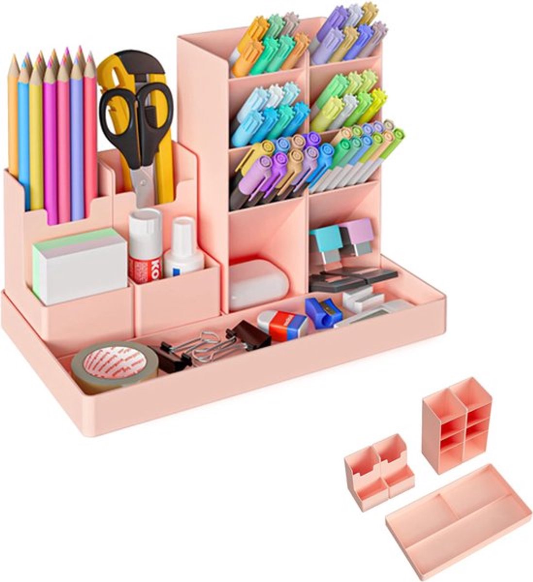 Pen Tray - 13 Compartments - Pen Holder - Desk Organizer - Pen Trays - Desk Organizer - Pen Case - Plastic - Removable - Storage System - Letter Tray - Desk