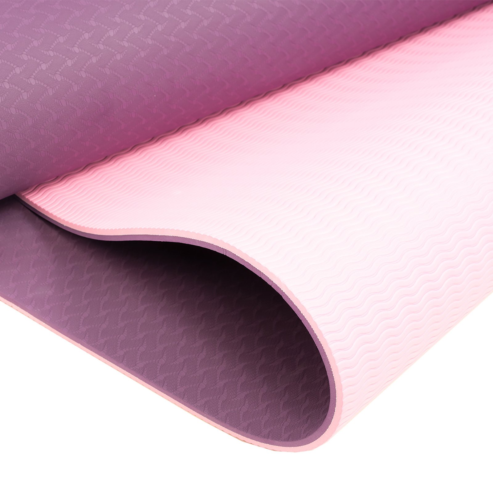 Powertrain 8mm Thick TPE Yoga Mat Non-Slip Home Gym Fitness Exercise Pilates Workout Mat with Carry Strap - Dark Purple โ image 2