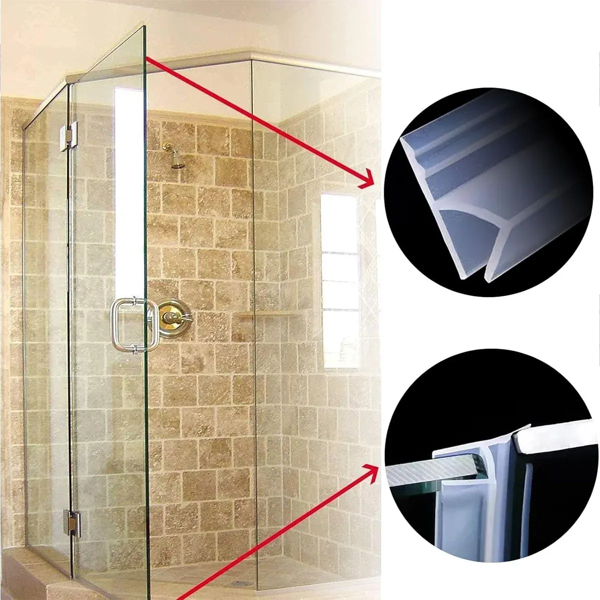 Silicone Sealing Strip Weatherproof Soundproof Door Window Seal for Home Office - 1 x 100CM — image 5