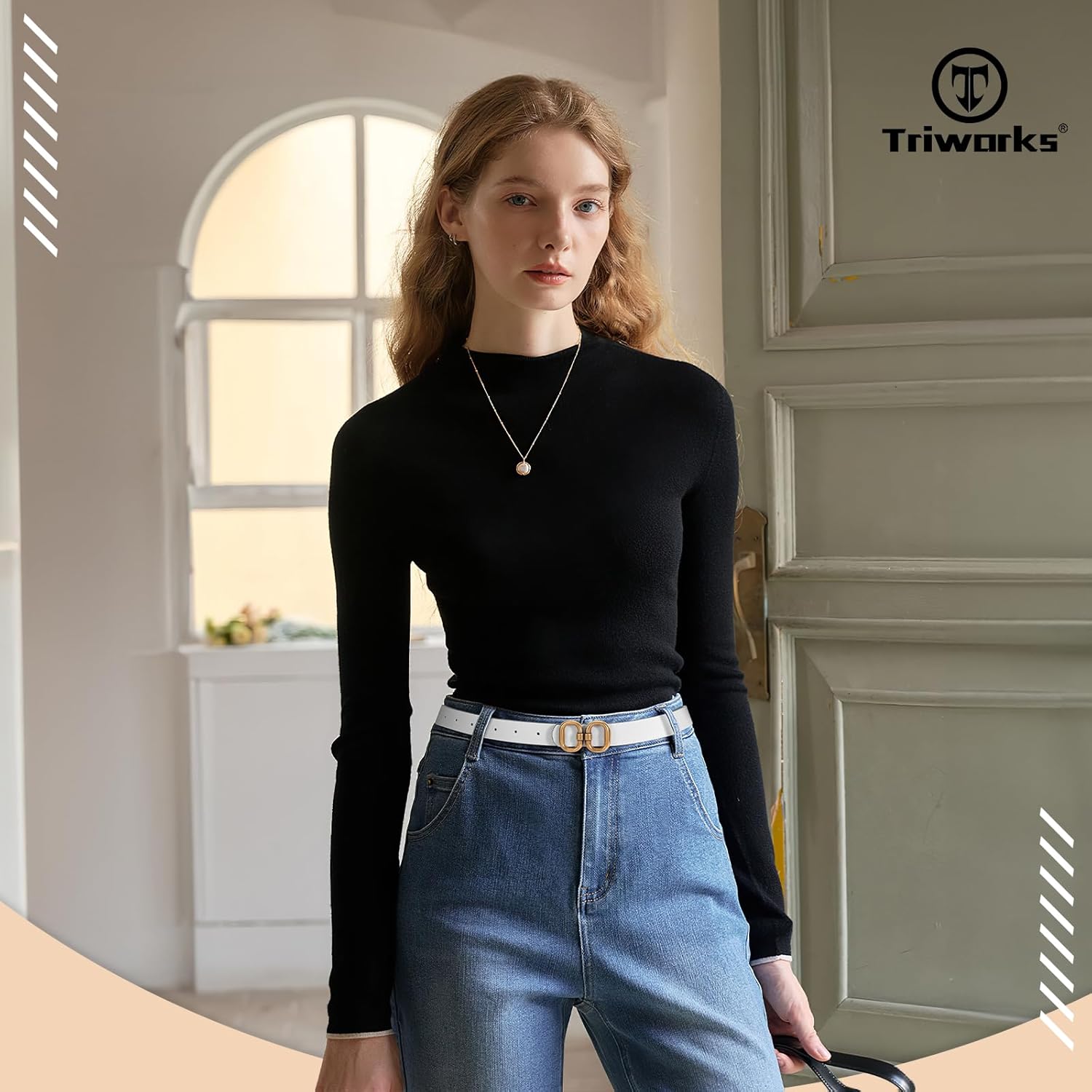 Reversible Leather Belt for Women with Gold Buckle Ladies Leather Belt for Jeans Pants โ image 4