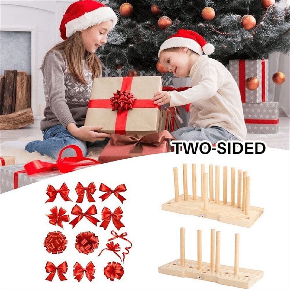 Double Sided Bow Maker for Ribbon, Bow Maker Wooden Wreath Bow Maker Tool Portable Bow Tie Machine — image 5