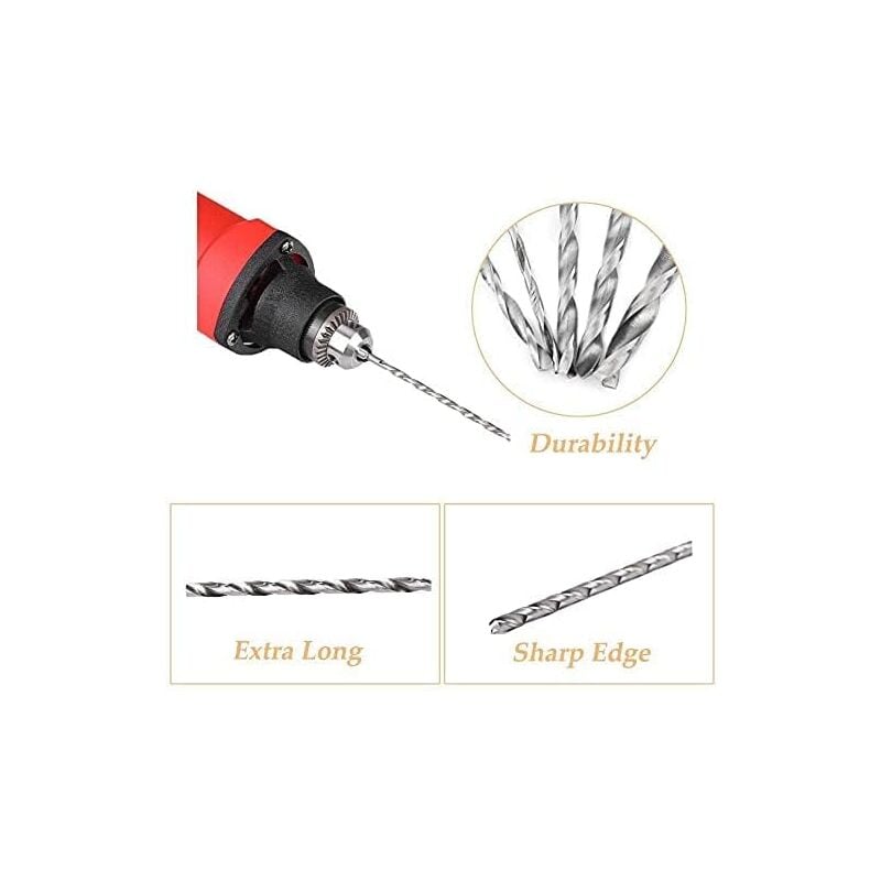 Extra long twist drill, HSS twist drill length 160 mm Drilling tool for wood, metal and steel Twist drill 3 mm — image 4