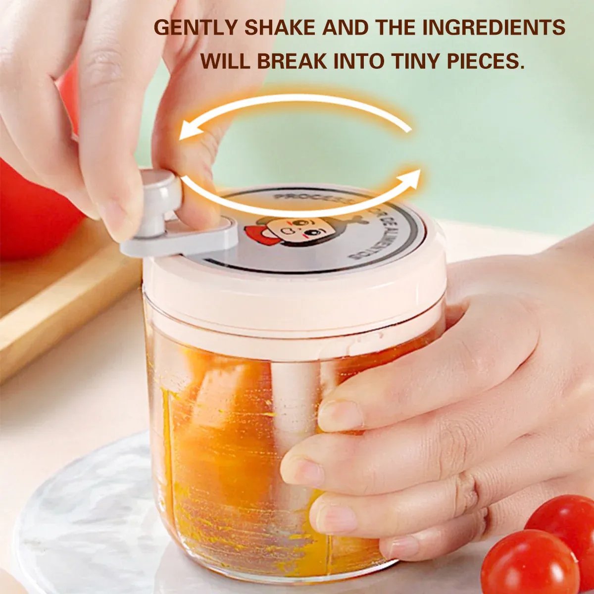 Manual Garlic Masher Hand Pull Stirrer Kitchen Tool Garlic Crusher Grinder Use - 200ml — image 6