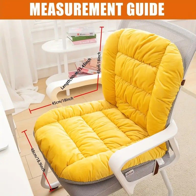 Winter Thick Fleece Seat & Back Cushion Set - 90cm Sofa Office Chair Warmer （dark green） — image 6