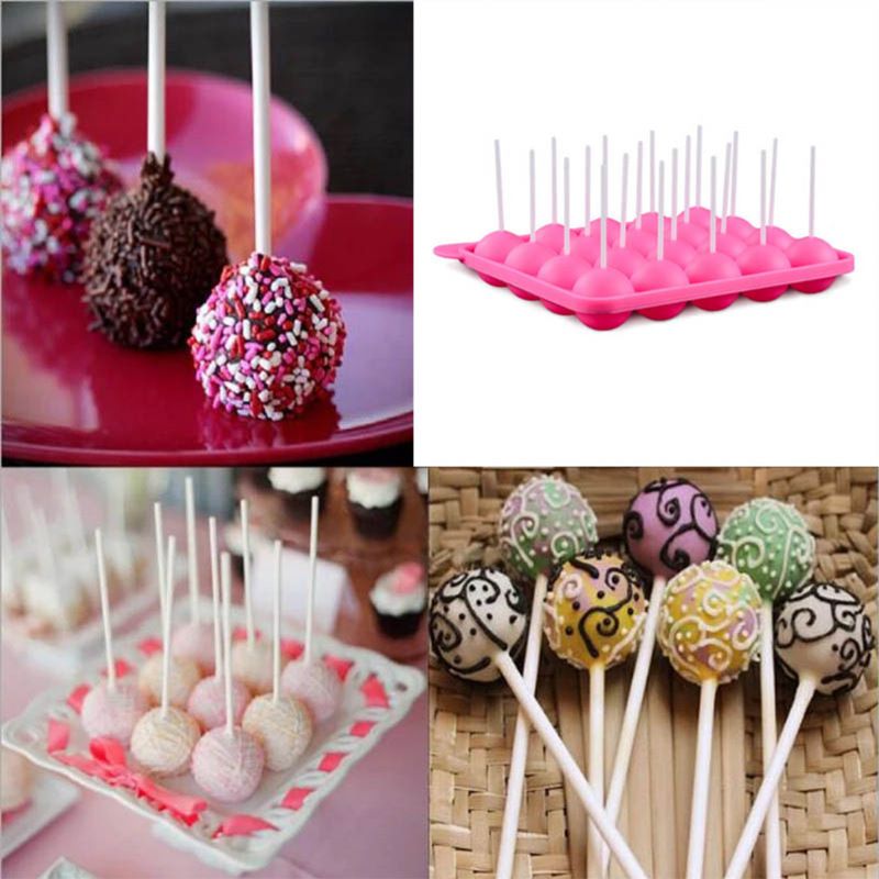 20-Capacity Silicone Lollipop Mold Sticks 20-Cavity Round Chocolate Hard Candy Cake Pop Mold Chocolate lollipop mold — image 2