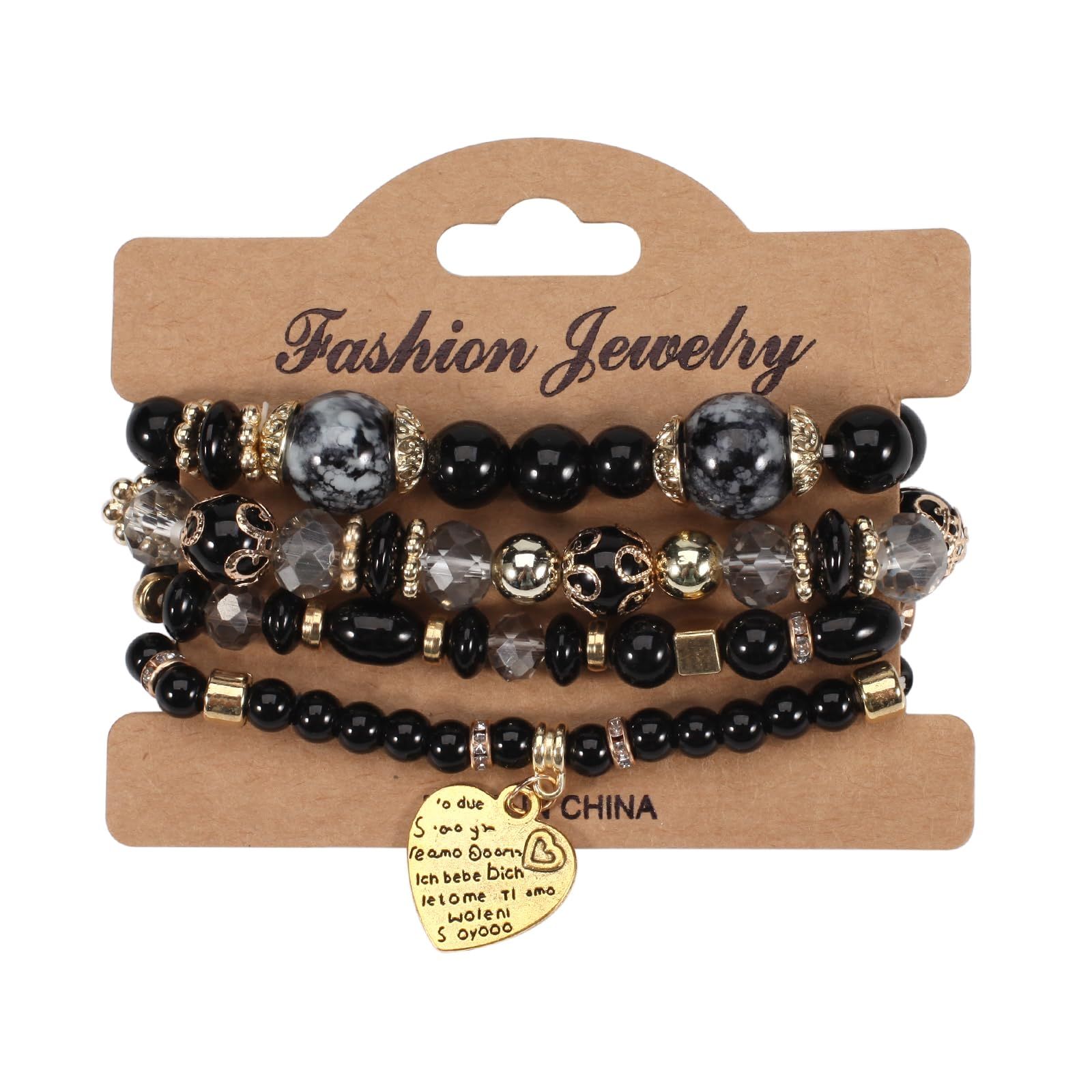 2 pcs Bohemia Bracelets for Women Girls Vintage Stackable Beads Bracelets Charm Stretch Beach Jewelry — image 5