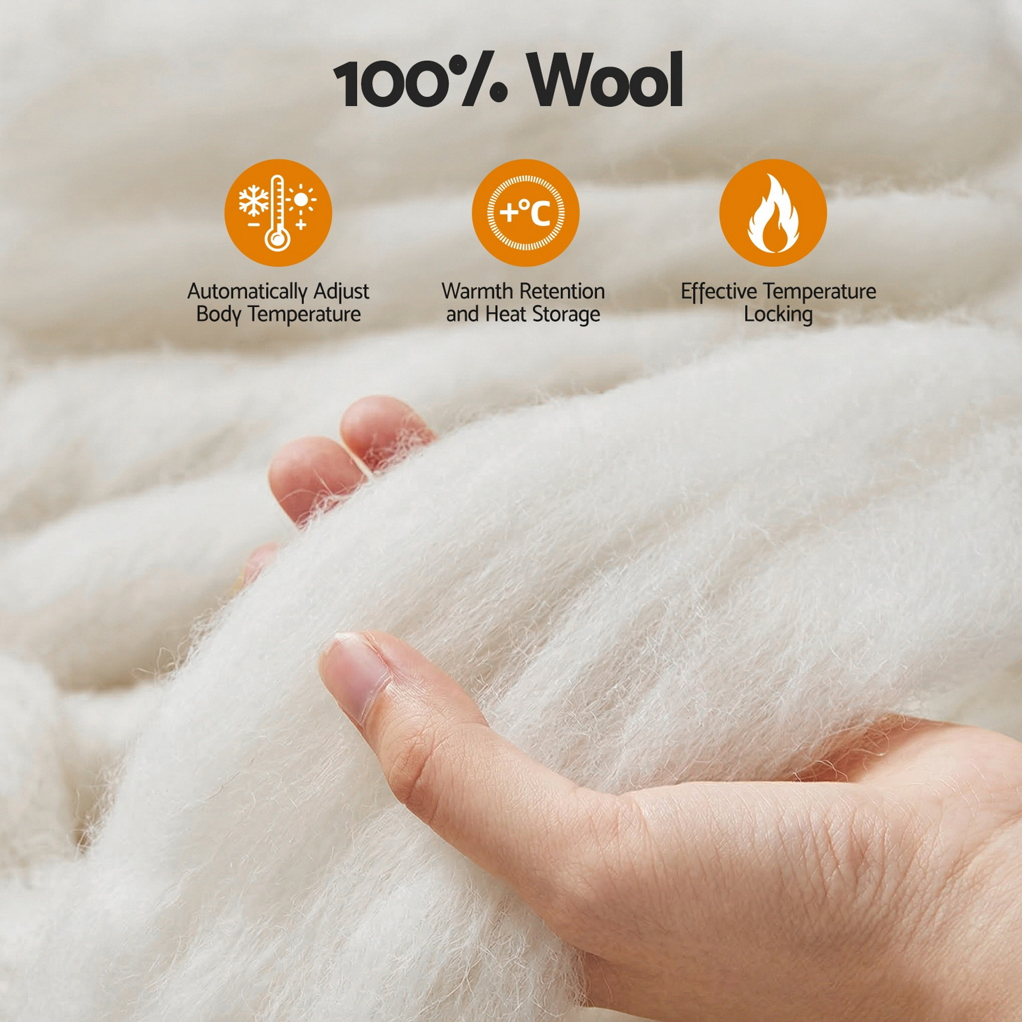 Giselle Bedding Wool Quilt 500GSM Thick King Winter Doona Baffle Box Construction 100% Wool Filling โ image 6