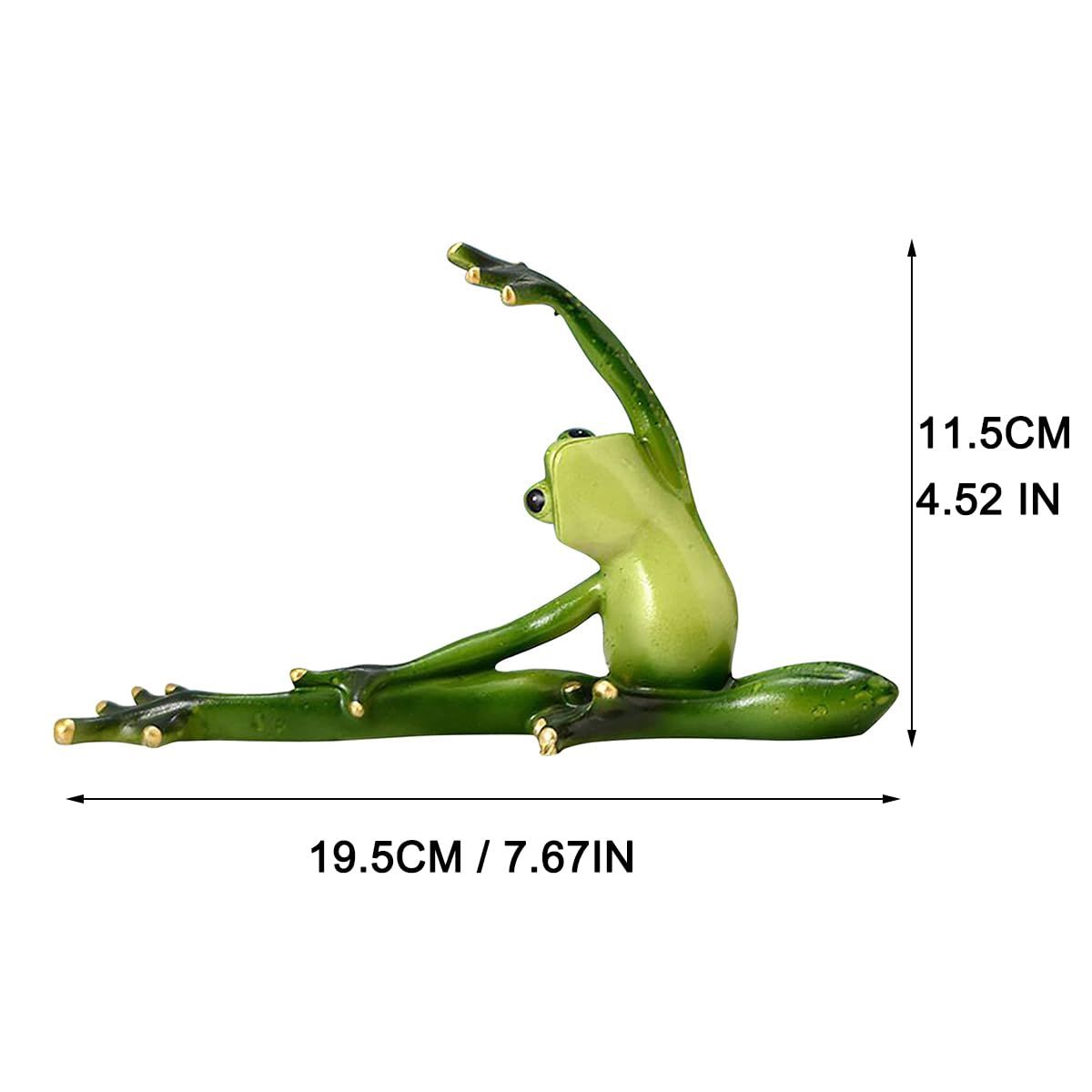 Frog Figurine 3D Yoga Frog Statue Funny Creative Desktop Ornament for Office Home Decoration Resin Material — image 2