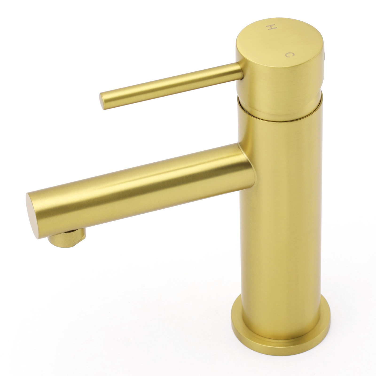 Brushed Gold Round Bathroom Basin Mixer Laundry Vanity Sink Faucet Lever Tapware โ image 2