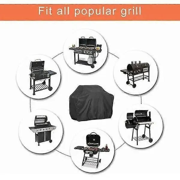 Grill Cover Waterproof Oxford Fabric Weather Resistant Dustproof for Outdoor BBQ Grill Black 170 × 61 × 117 cm — image 3