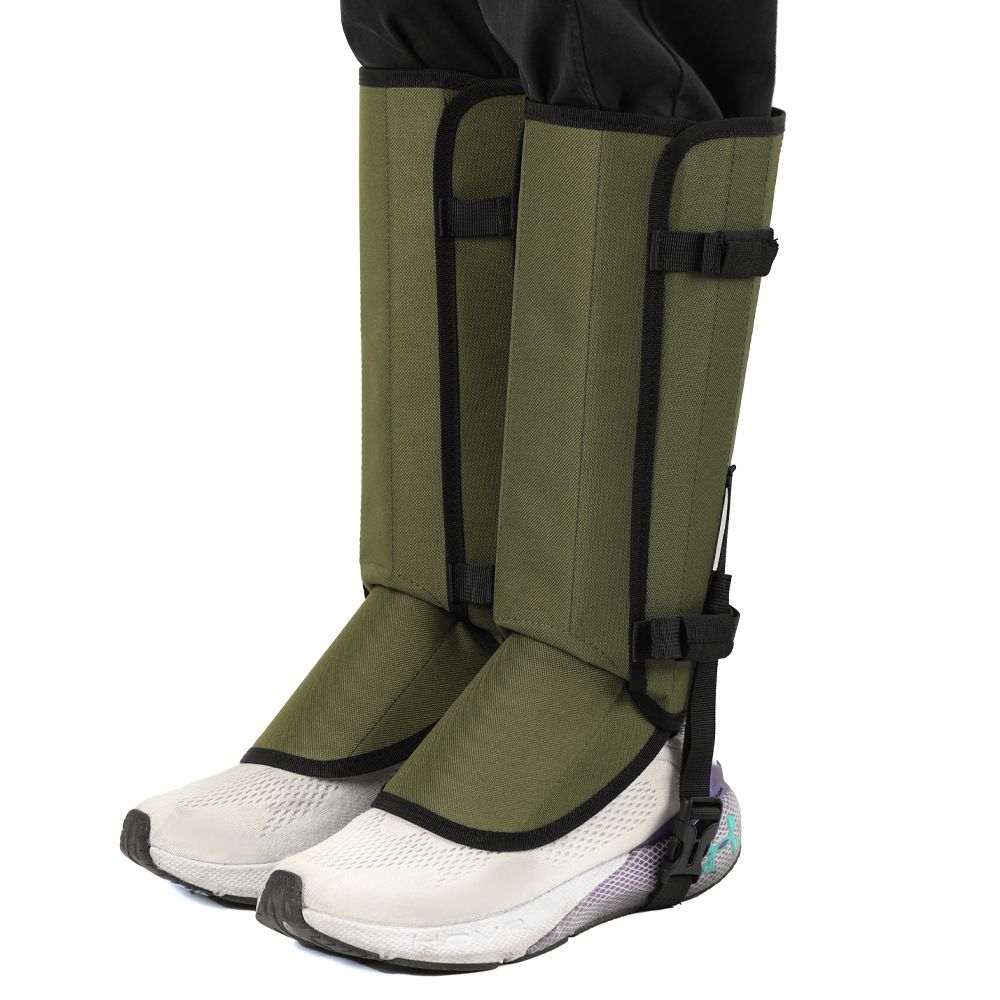 Waterproof Hiking Gaiters Green - 3 Layer Nylon Leg and Boot Covers with Adjustable Buckles for Bushwalking, Camping, Mud, Sand, Rain and Snow - 1