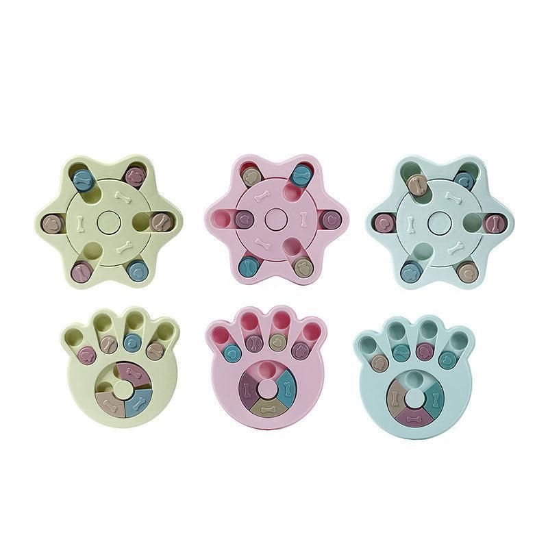 Dog Treat Dispenser Food Puzzle Toy Interactive Training Feeder Pet Supply Bowl - Claw-Blue — image 3