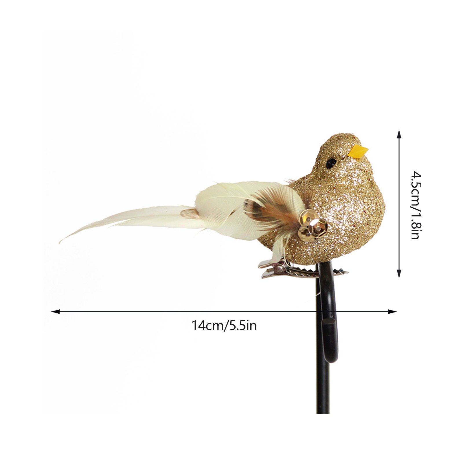 Imitation Feather Bird Multipurpose Fade Resistant Fake Feather Bird Ornament for Flowers Handicrafts Fairy Garden — image 3