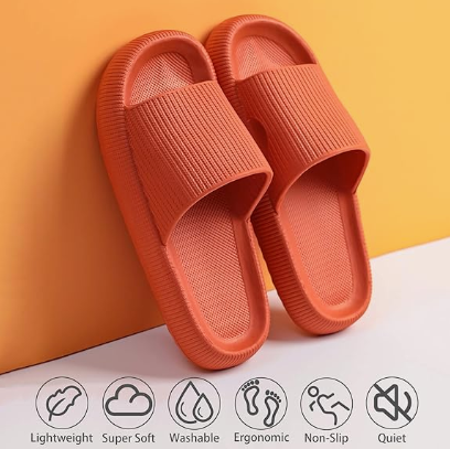 Cloud Slippers for Women and Men, Pillow House Slippers Shower Shoes Indoor Slides Bathroom Sandals, Ultimate Comfort, Lightweight, Thick Sole, Non-Slip, Easy — image 2