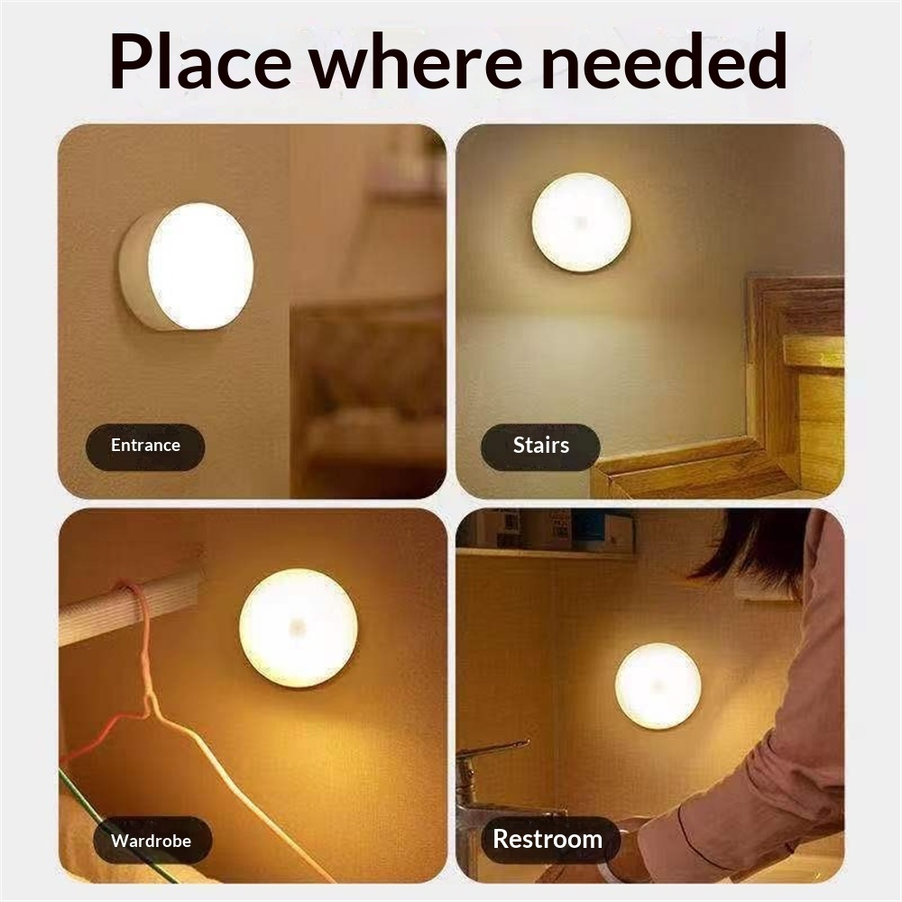Motion Sensor Light Indoor, LED Night Light Closet Lights, Under Cabinet Battery Powered Ceiling Lights, AA Battery Operated Stick on Wireless Puck Lights for — image 5