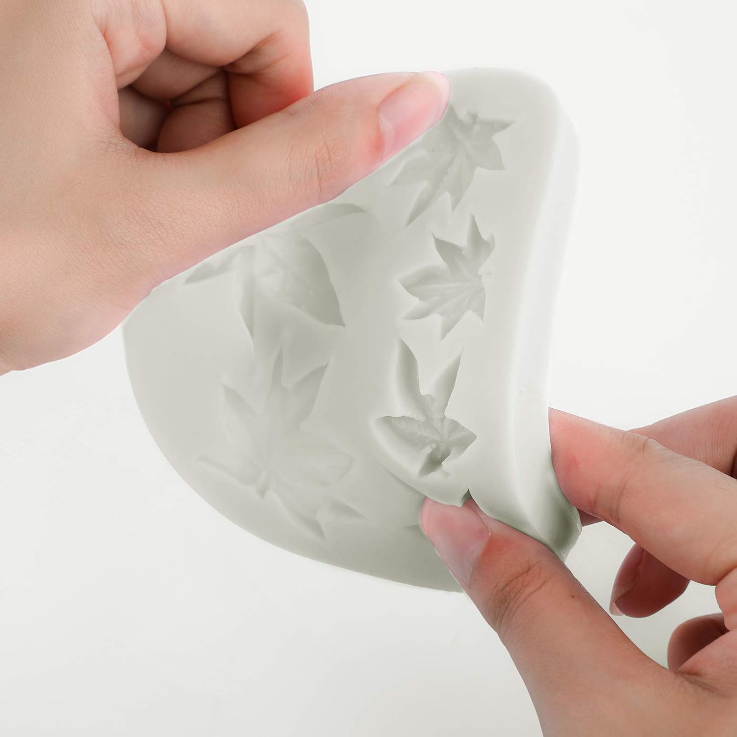 2 Pieces Weed Leaf Cake Fondant Mold Pot Leaves Silicone Mold for Weed Leaf Theme Cake Decoration, Chocolate Candy Polymer Clay Cookie Sugar Craft (Gray) — image 3