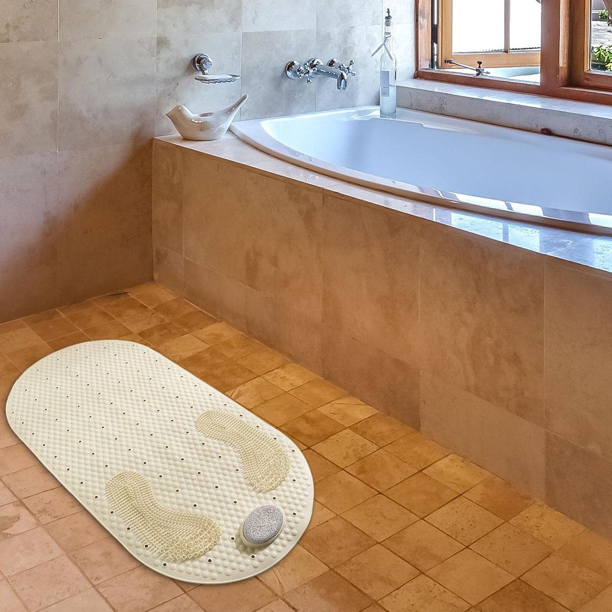 Non-Slip Shower Mat - Bath Mat with Suction Cups and Massage - Anti-Slip Shower Cabin Mat - 80 × 40cm - Mat for the Bath - Mat for the Bathroom - Includes — image 3