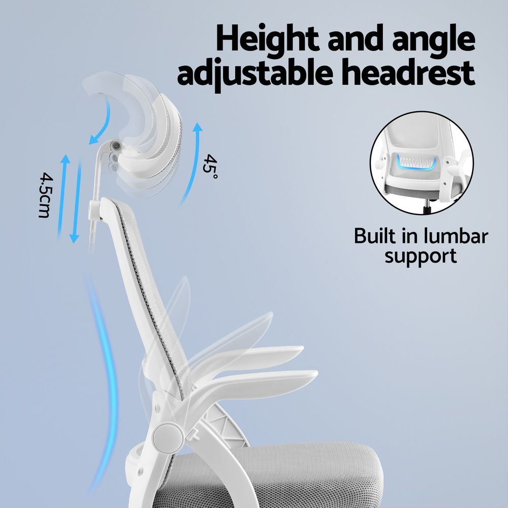 Artiss Ergonomic Office Chair Computer Desk Chairs Headrest Adjustable Grey โ image 5