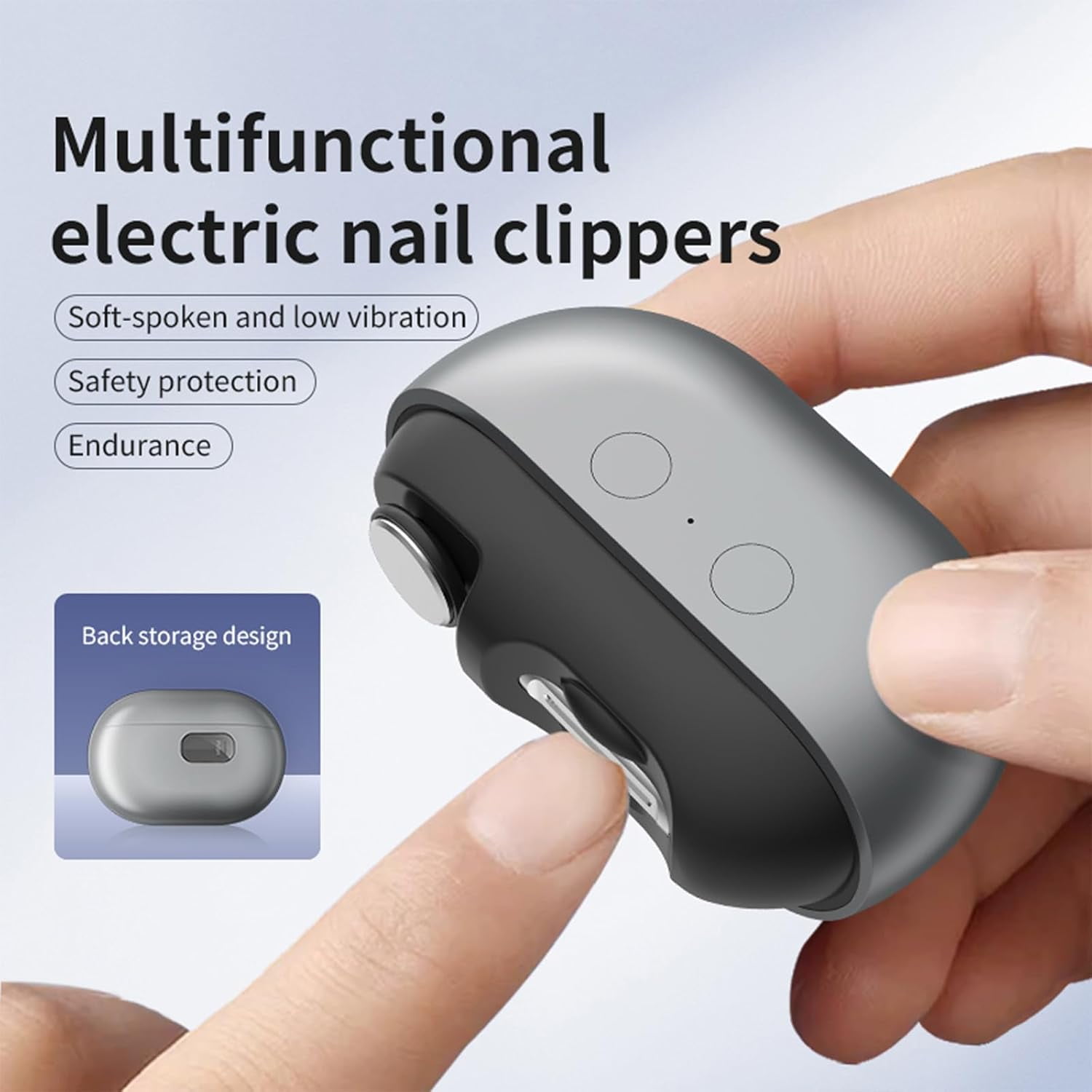 Smart Nail Clippers, Electric Toenail Clippers for Seniors and Babies, 2026 3-in-1 Electric Nail Clippers and Polisher (with LED Light, USB Port, and Nail — image 6