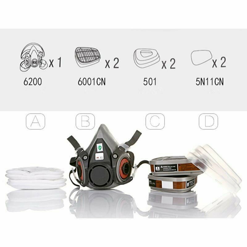 7 IN 1 Gas Mask Full Face Respirator Paint Spray Chemical Facepiece Reusable AU — image 2