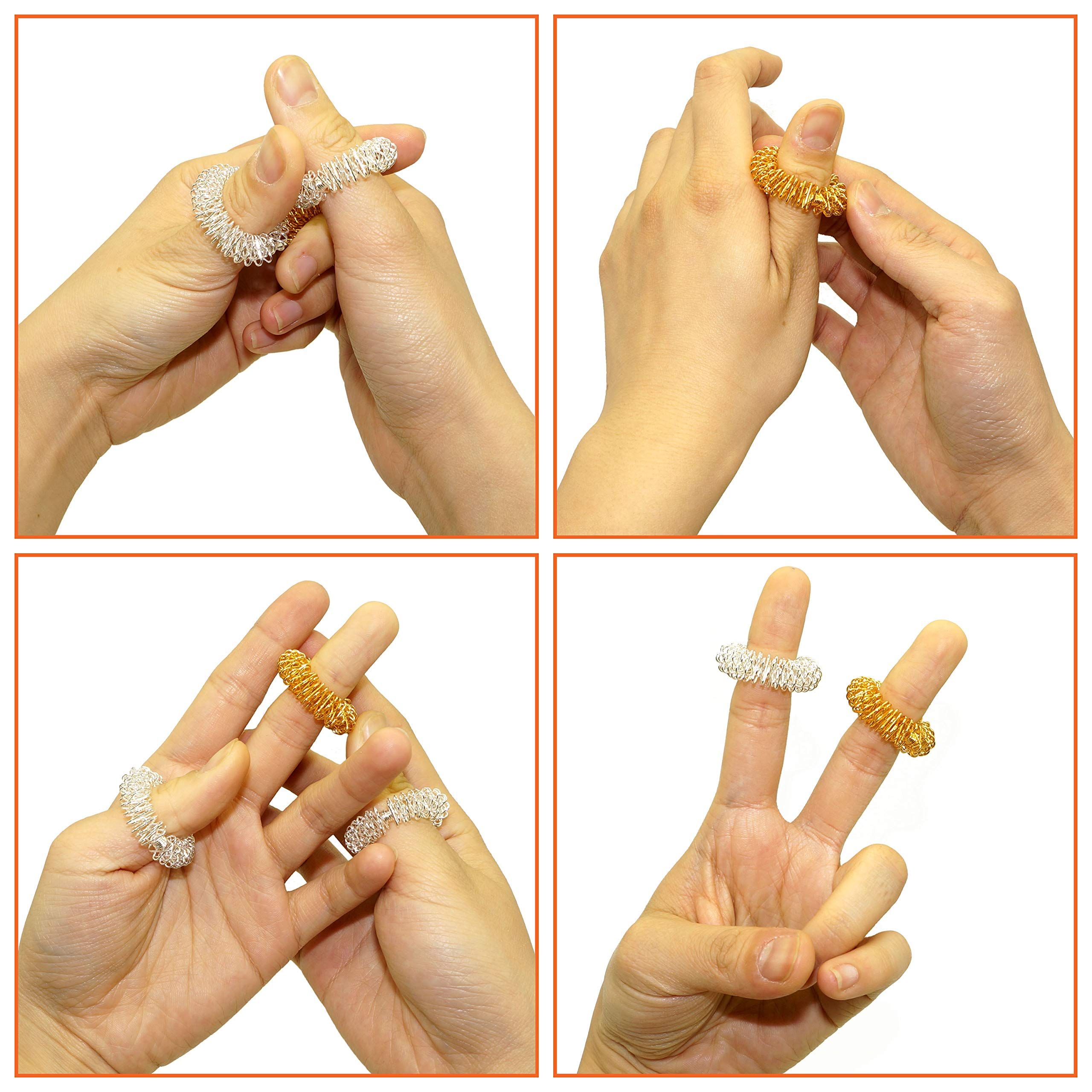 Finger Massage Ring 10 Pcs Relaxing Toy for Acupressure Therapy Releasing Stress Medicine Massager for Hands Silent Relax Reducer β image 5