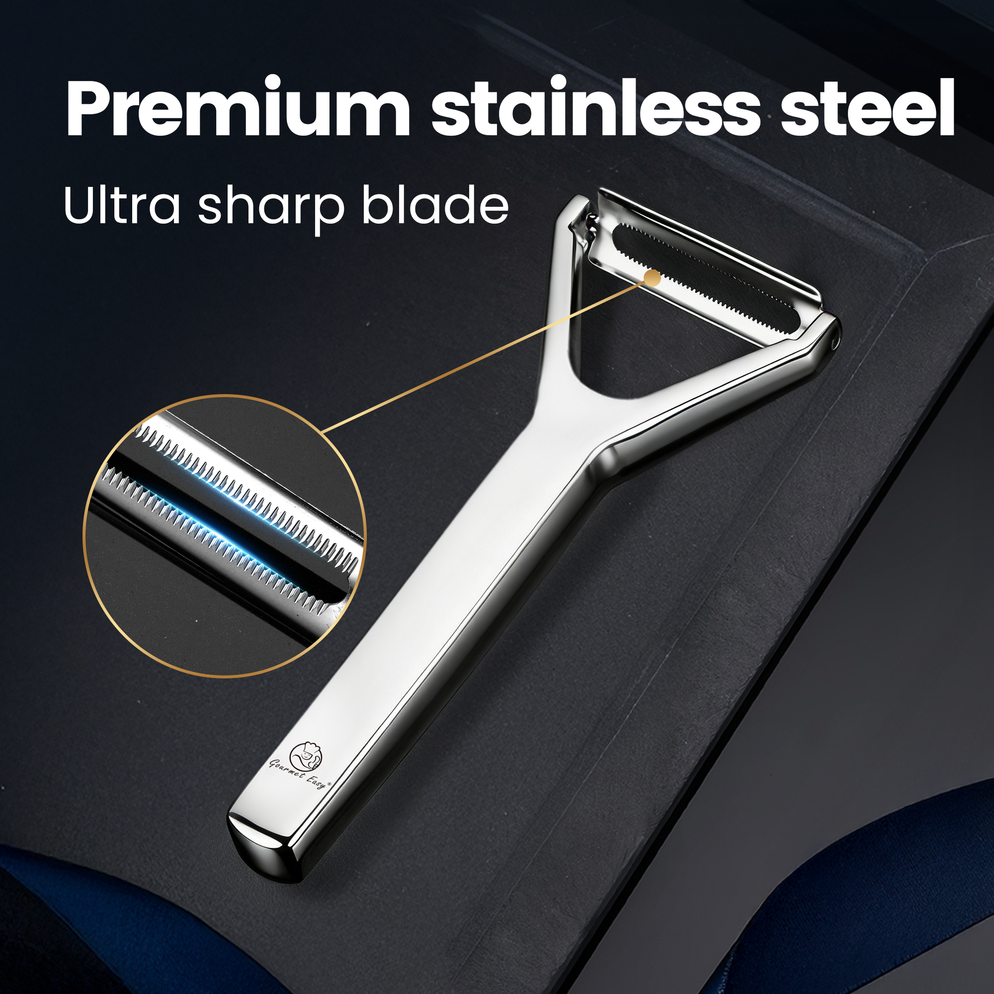 Gourmet Easy Vegetable Peeler, Y Peeler, Citrus Peeler, Stainless Steel Lemon Peeler — image 4