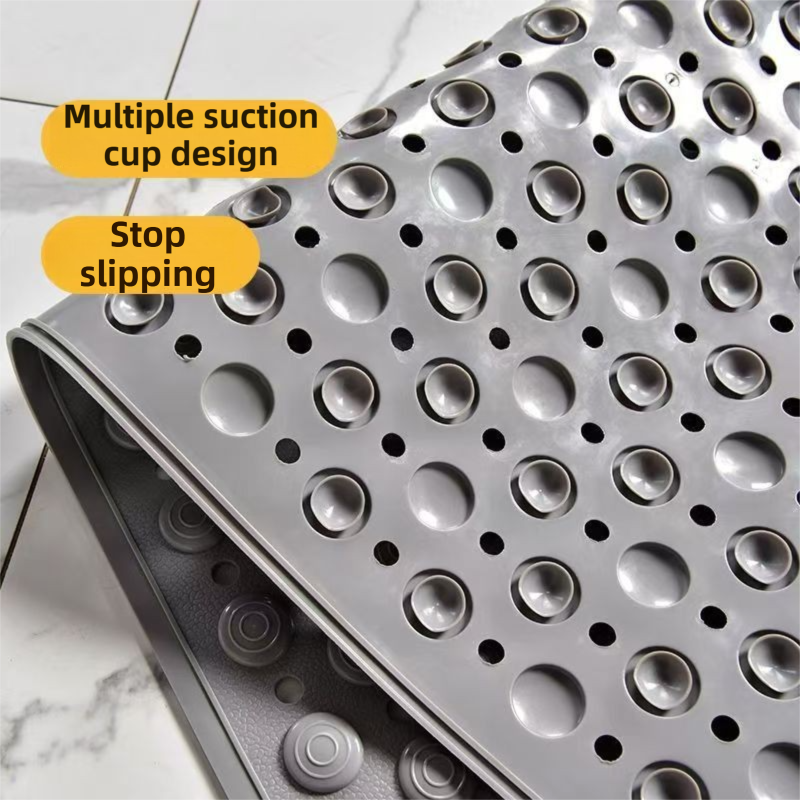 2-Pack Grey Eco-Friendly Bath Mat with Massage Points - Anti-Slip Suction Cup Safety Bathroom Rug (M Size 75.5X44x2 CM) — image 6