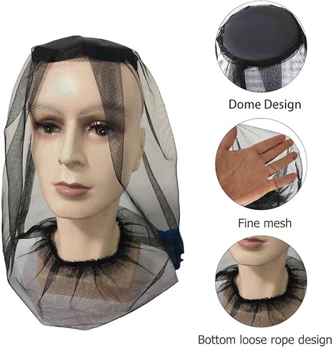 Pieces - Head Net - Anti-mosquito head net - Face protection - Bee hat - Anti-mosquito head net - Beekeeper's hat - Mosquito net - Mosquito head net — image 2