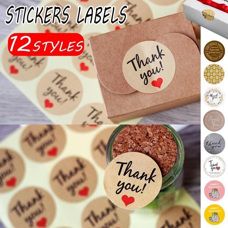 UP TO 80PCS Stickers Labels Thank You Stickers Gift Wrapping Craft Scrapbook DIY - 12*5PCS Style 12 โ image 2