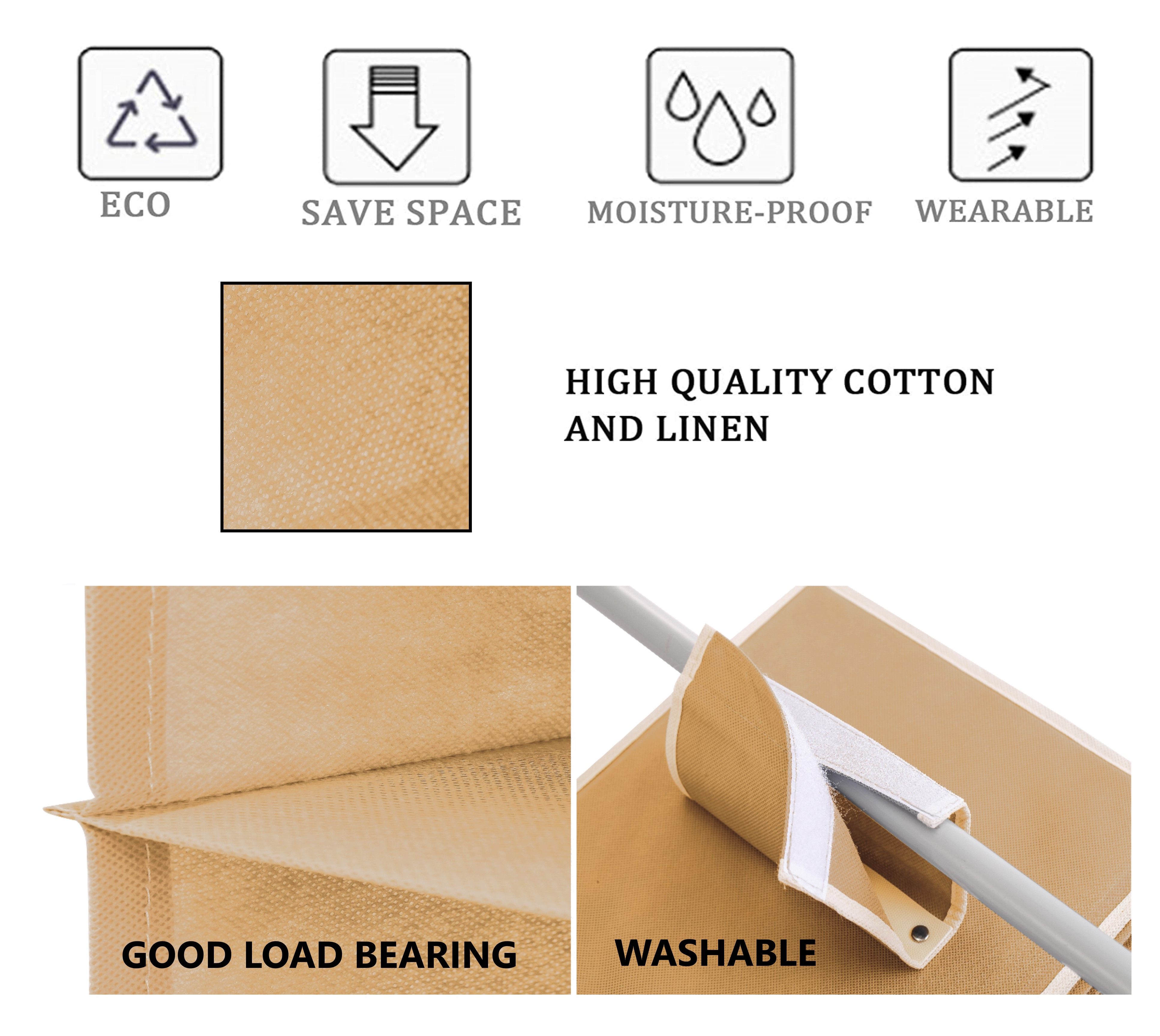 5 Tier Shelf Hanging Closet Organizer and Storage for Clothes (Beige) — image 4