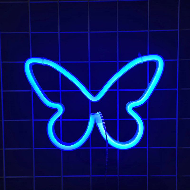 2 Pcs Butterfly Neon Signs Butterfly LED Light 3AA Battery Powered, USB Operated Wall Neon Light Decor Butterfly Neon Wall Art โ image 5