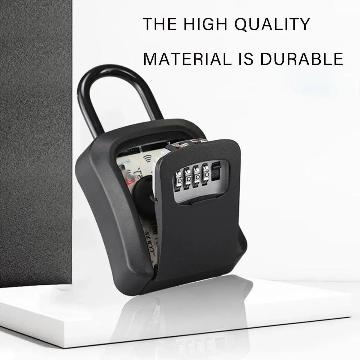 Combination Lock with Hook Heavy Duty Secure Lock for Storage Cabinets and Doors - Black — image 6