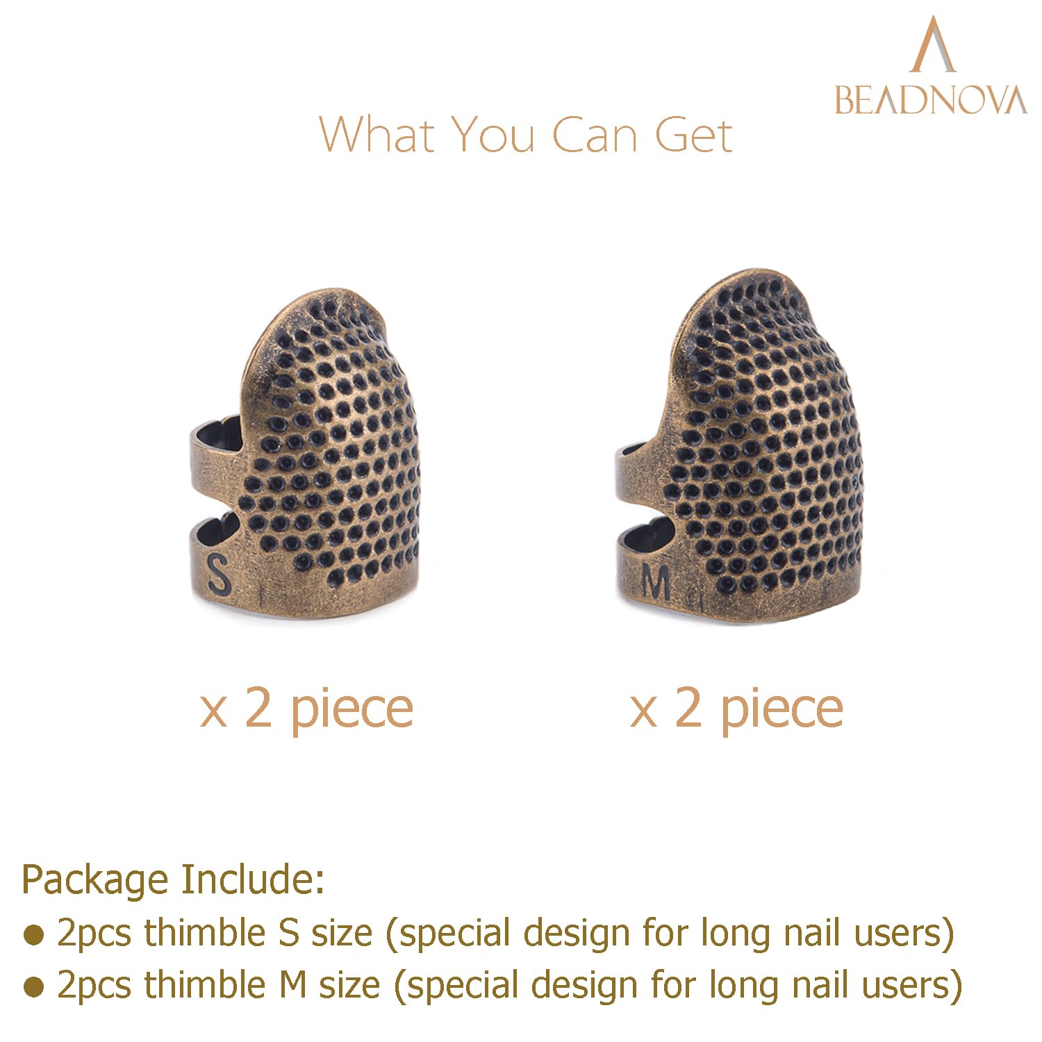 Thimbles for Hand Sewing Thimble Finger Protectors for Sewing Accessories and Tools Thimbles for Hand Quilting Knitting Hand Embroidery Sewing Finger Protector — image 3