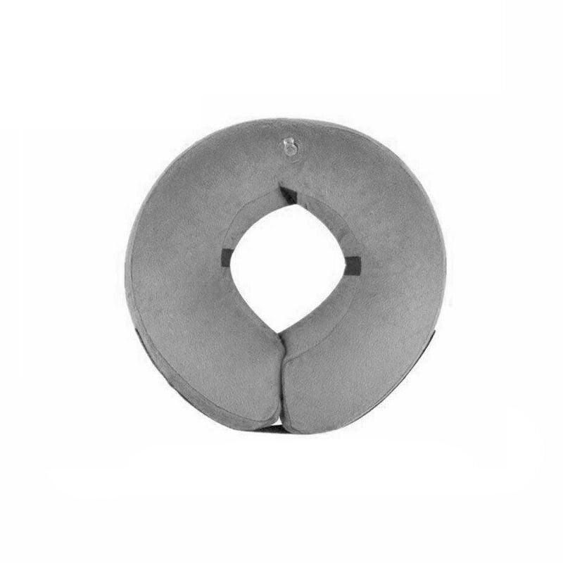 Grey Pet Dog Inflatable Soft Healing Collar Cone Wound Medical Cat Protective Jackets - L (40 × 40CM)