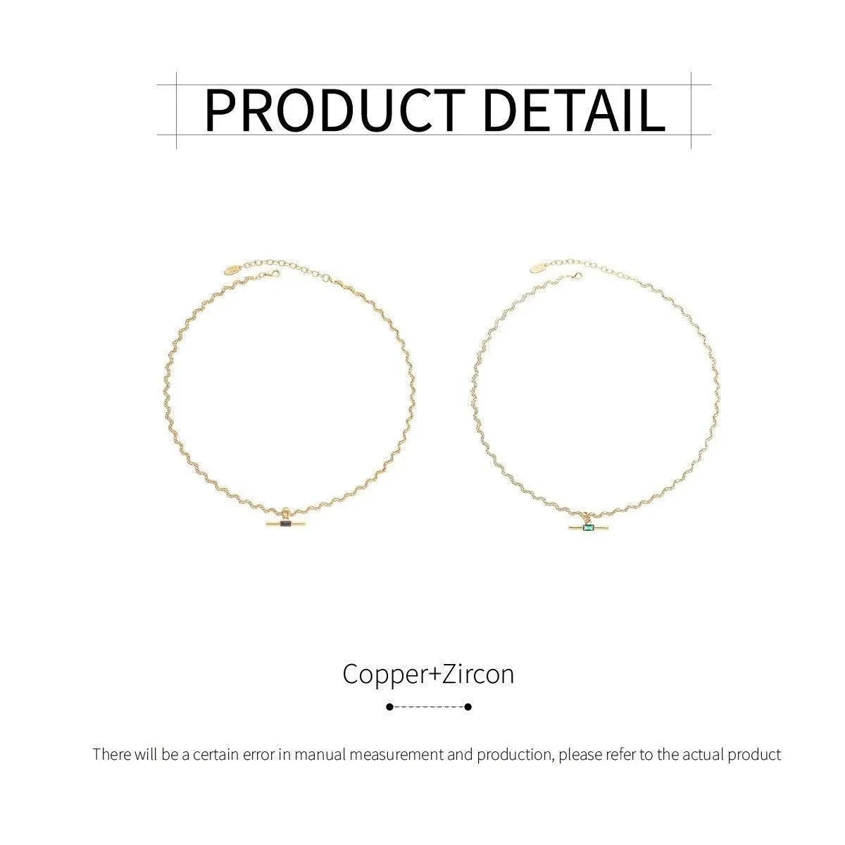 Vintage Retro Style Curved Chain Necklace for Women Fashion Jewelry Accessory - Black — image 4